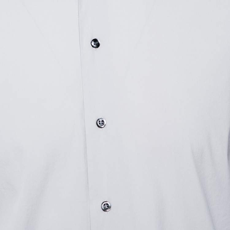 مملوكة مسبقًا Emporio Armani Grey Stretch Cotton Button Front Shirt XL