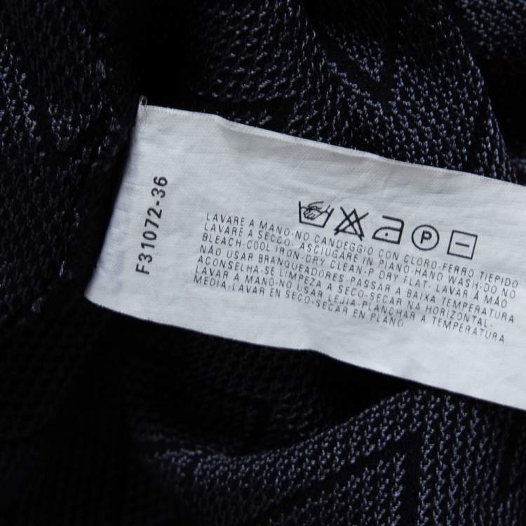 مملوكة مسبقًا Emporio Armani Black Patterned Knit Long Sleeve T-Shirt L