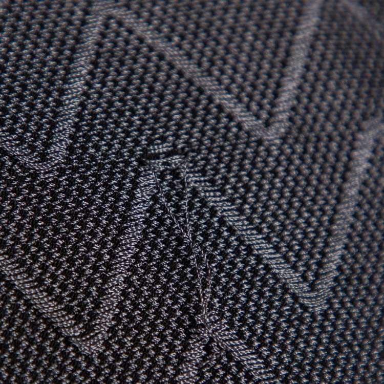 مملوكة مسبقًا Emporio Armani Black Patterned Knit Long Sleeve T-Shirt L