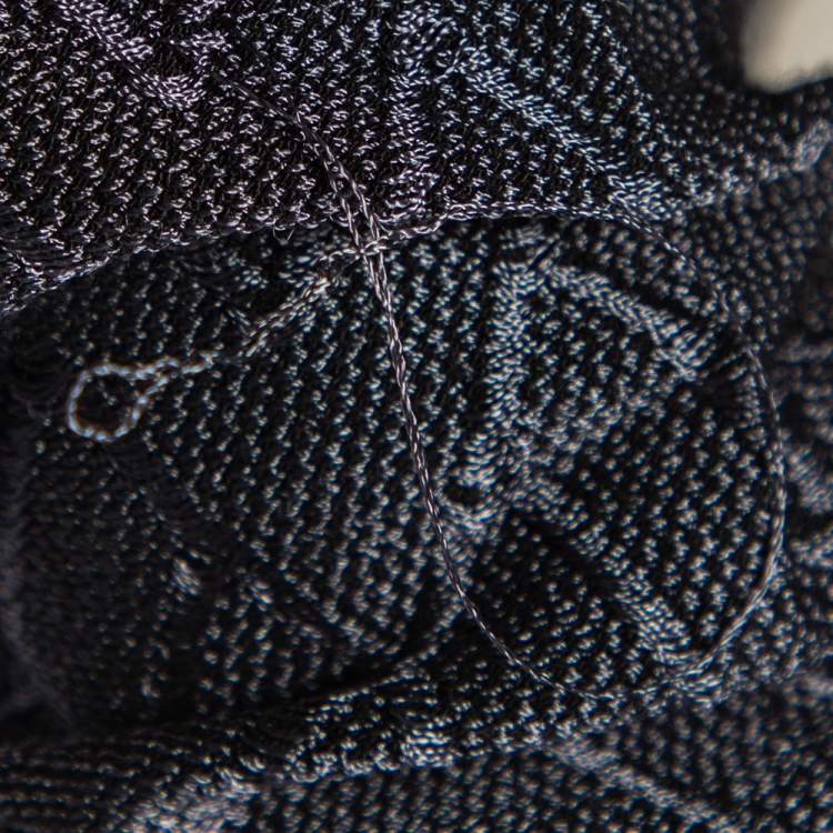 مملوكة مسبقًا Emporio Armani Black Patterned Knit Long Sleeve T-Shirt L