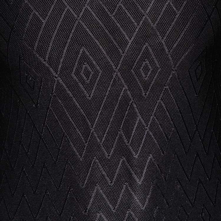 مملوكة مسبقًا Emporio Armani Black Patterned Knit Long Sleeve T-Shirt L