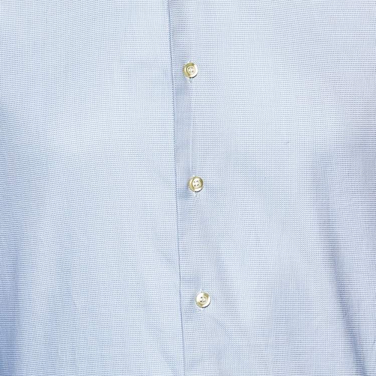 مملوكة مسبقًا Emporio Armani Blue Cotton Button Front Shirt L