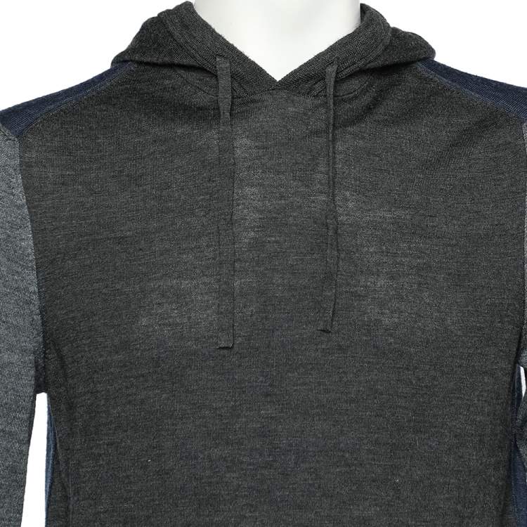 مملوكة مسبقًا Emporio Armani Color Block Wool Hooded Sweatshirt M