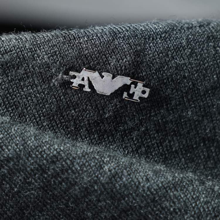 مملوكة مسبقًا Emporio Armani Color Block Wool Hooded Sweatshirt M