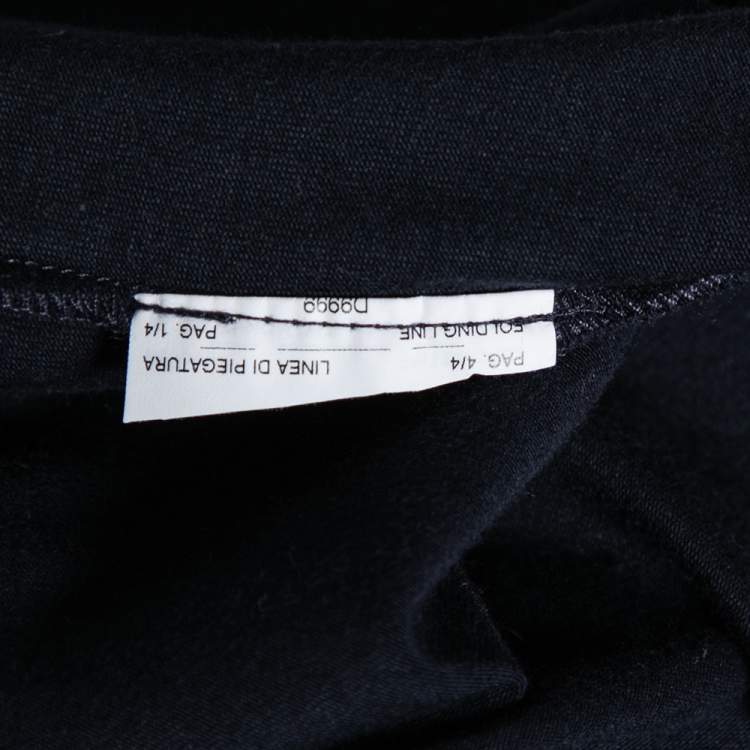 Pre Owned Emporio Armani Navy Blue Cotton Printed Crew Neck T-Shirt S