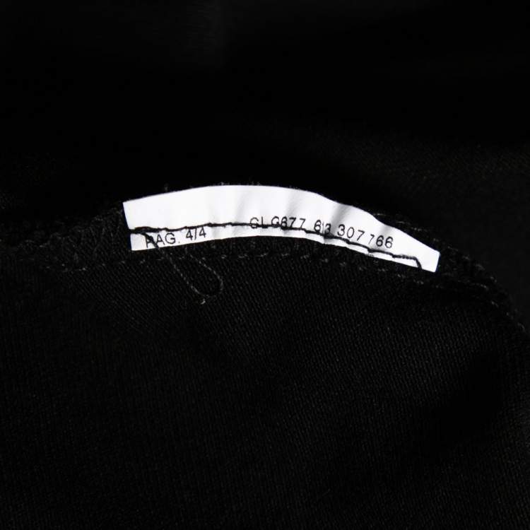 Pre Owned Emporio Armani Black Cotton All Over Logo Detailed Polo T-Shirt M