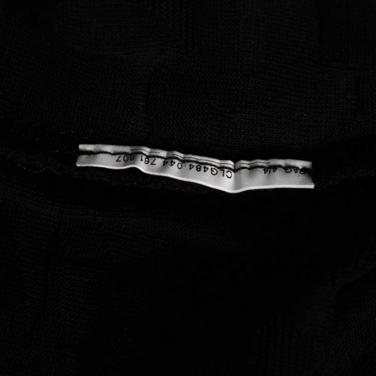 Pre Owned Emporio Armani Black Patterned Cotton Polo T-Shirt S