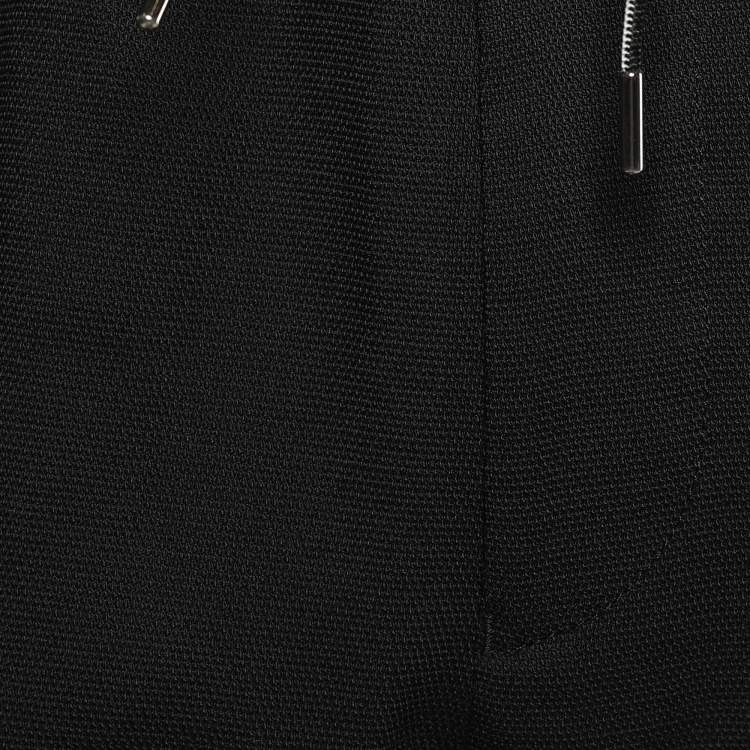 Pre Owned Emporio Armani Black Textured Knit Jogger Pants XXL
