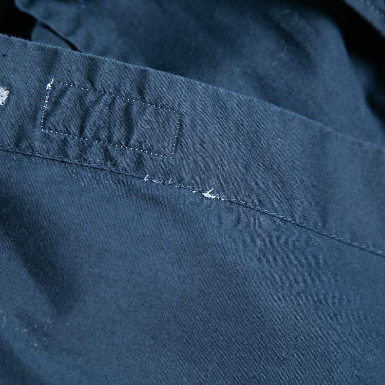 Pre Owned Emporio Armani Navy Blue Cotton Long Sleeve Shirt XXL