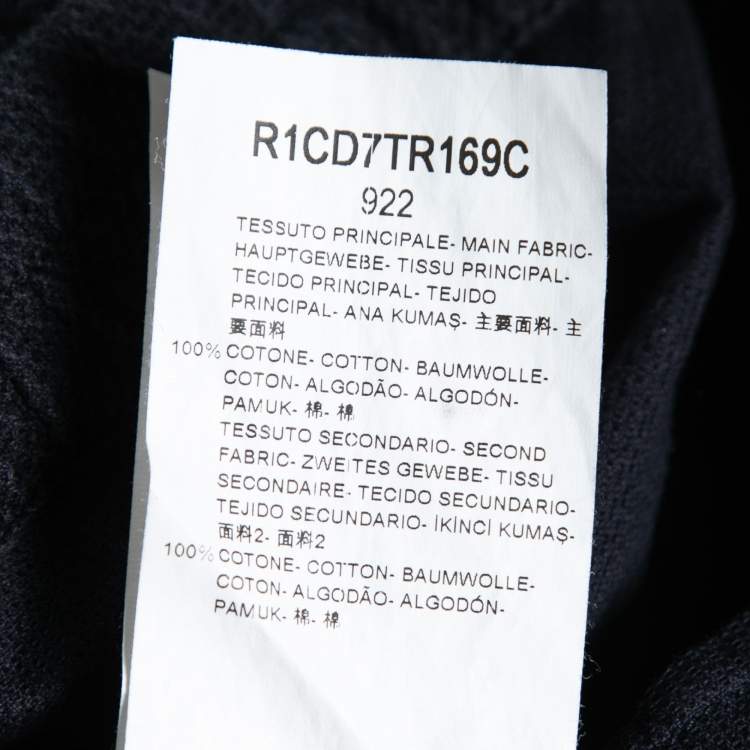 Pre Owned Emporio Armani Navy Blue Cotton Zip Front Lightweight Jacket XL