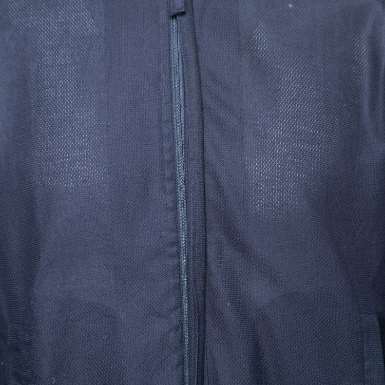 Pre Owned Emporio Armani Navy Blue Cotton Zip Front Lightweight Jacket XL