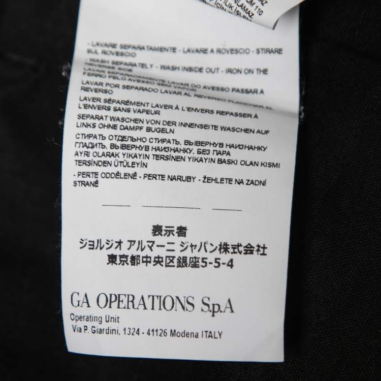 مملوكة مسبقًا Emporio Armani Black Wool Drawstring Pants L