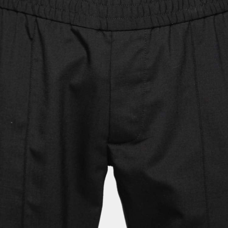 مملوكة مسبقًا Emporio Armani Black Wool Drawstring Pants L