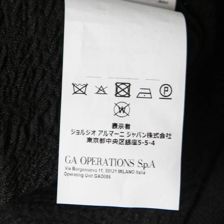 Pre Owned Emporio Armani Black Textured Knit Double Breasted Jacket M