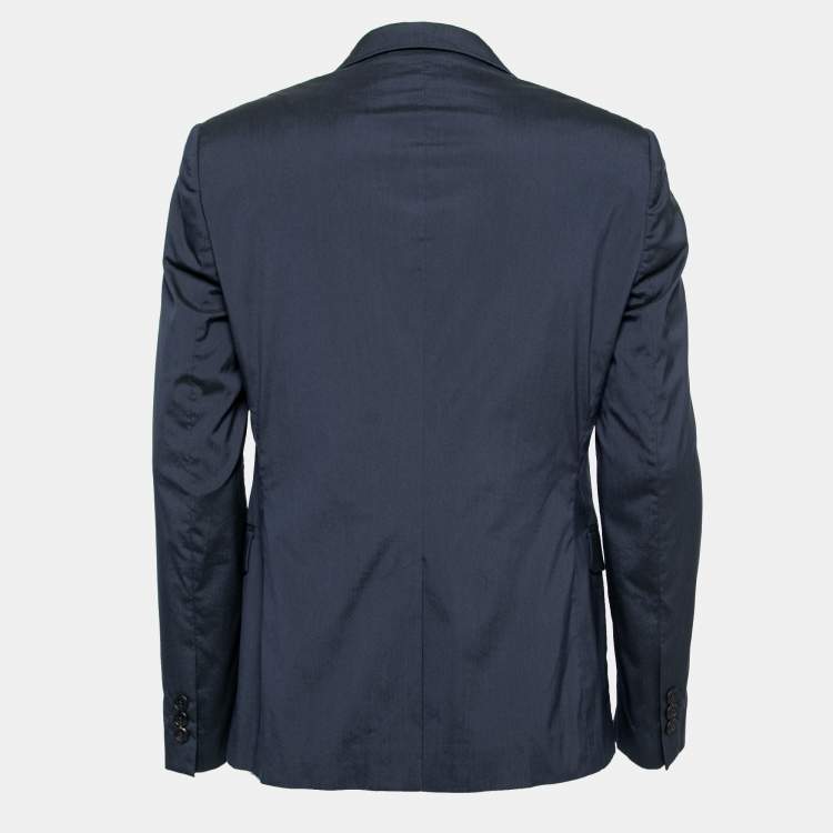 Emporio Armani Navy Blue Cotton David Line Single Button Blazer L Emporio  Armani | TLC