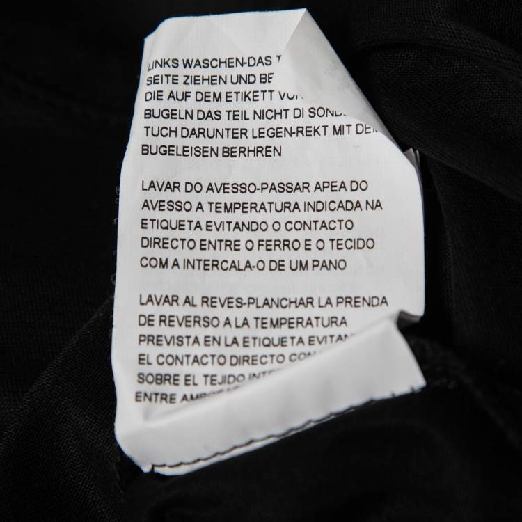 مملوكة مسبقًا Emporio Armani Black Printed Cotton T-Shirt XL