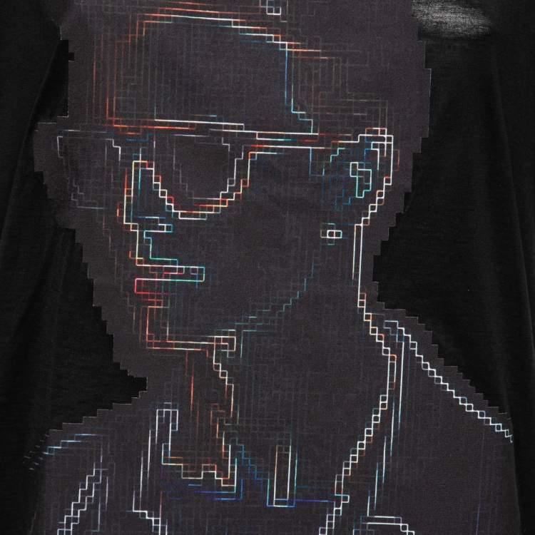 مملوكة مسبقًا Emporio Armani Black Printed Cotton T-Shirt XL