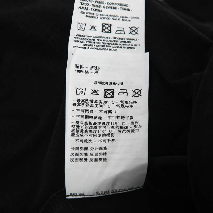 Pre Owned Emporio Armani Black Cotton Logo Printed Crew Neck T-Shirt XXL