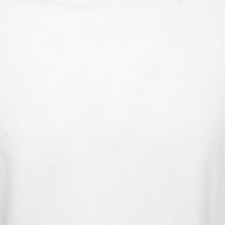 Pre Owned Emporio Armani White Cotton Logo Printed Crewneck T-Shirt XXL