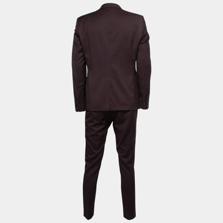 Emporio Armani Plum Purple Wool Single Breasted Suit L Emporio