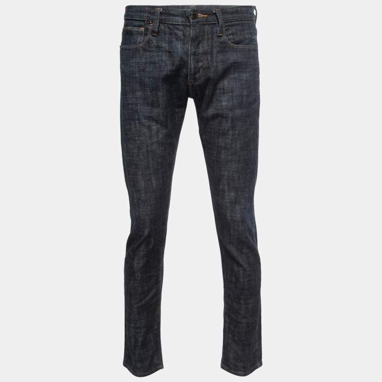 Pre Owned Emporio Armani Dark Blue Denim Slim Fit Jeans M Waist 32"