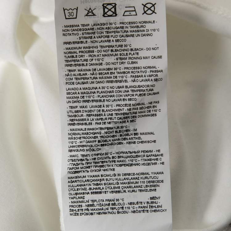 مملوكة مسبقًا Emporio Armani White Logo Flock Print Cotton Crew Neck T-Shirt 3XL