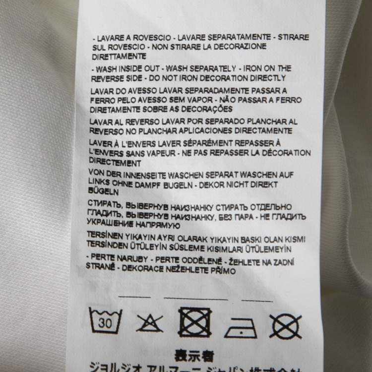 مملوكة مسبقًا Emporio Armani White Logo Flock Print Cotton Crew Neck T-Shirt 3XL