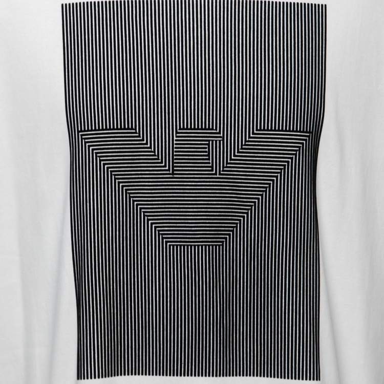 مملوكة مسبقًا Emporio Armani White Logo Flock Print Cotton Crew Neck T-Shirt 3XL