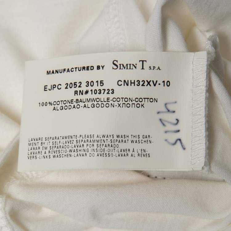 Pre Owned Emporio Armani Misura White Logo Print Cotton Long Sleeve T-Shirt XL