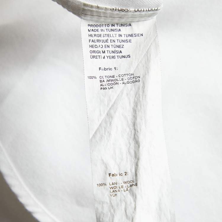 Pre Owned Emporio Armani White Cotton Contrast Trim Detail Button Front Shirt XL