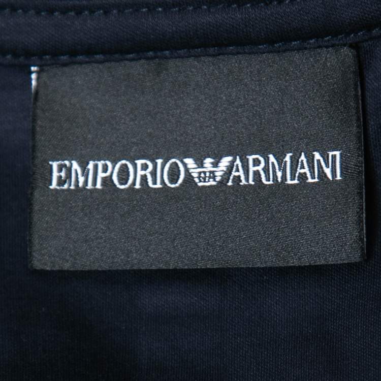 مملوكة مسبقًا Emporio Armani Navy Blue Cotton Crew Neck Half Sleeve T-Shirt XXL