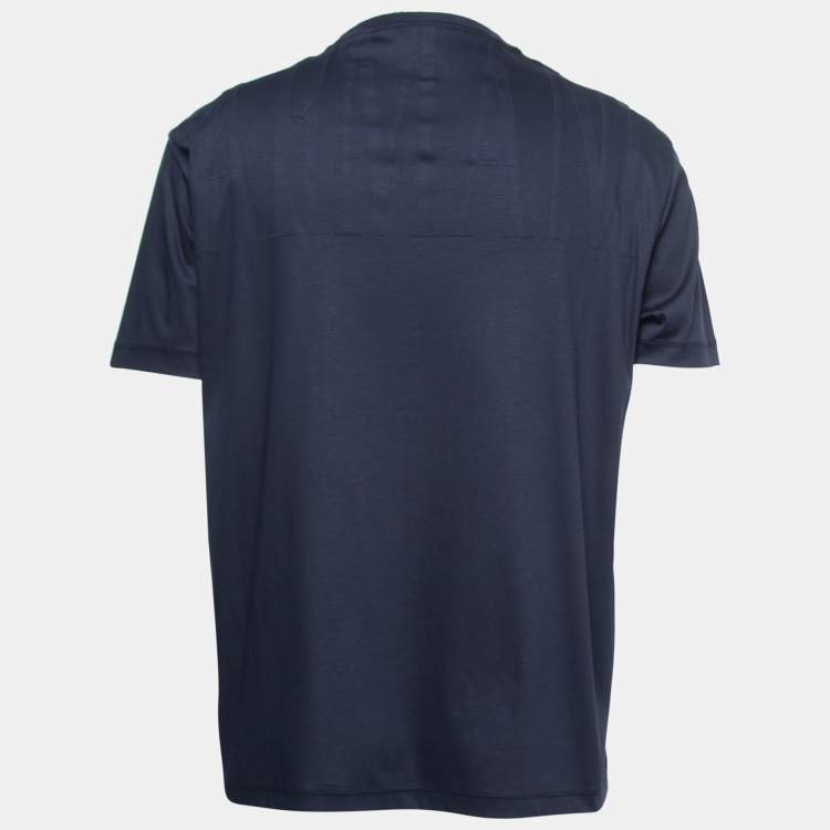 مملوكة مسبقًا Emporio Armani Navy Blue Cotton Crew Neck Half Sleeve T-Shirt XXL