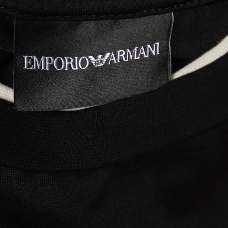 مملوكة مسبقًا Emporio Armani Black Cotton Logo Print T-Shirt 2XL