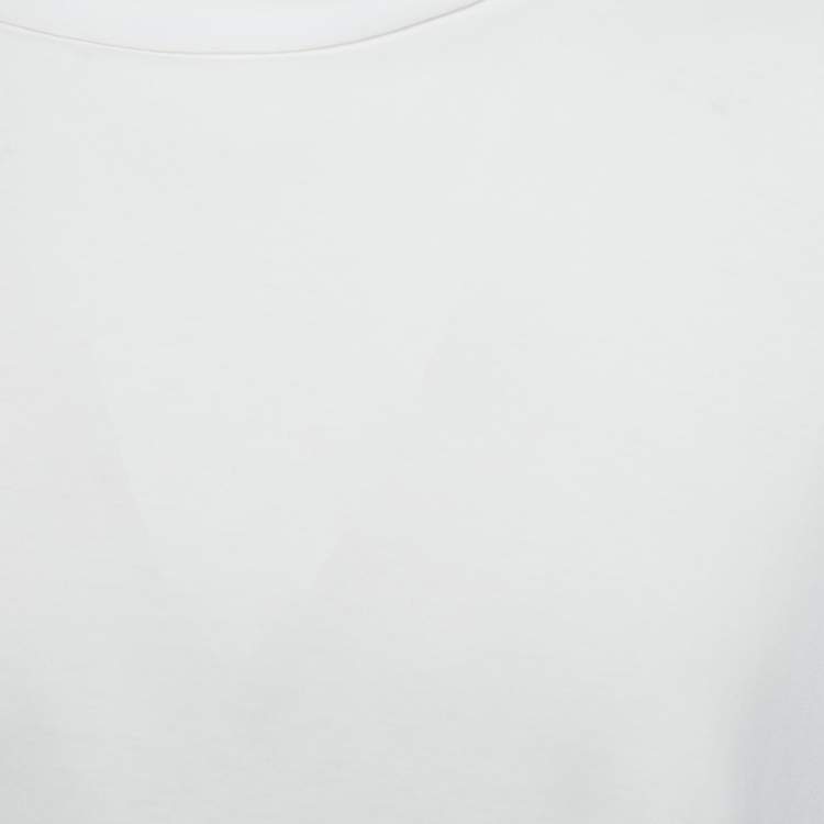 مملوكة مسبقًا Emporio Armani White Logo Embroidered Cotton Crew Neck T-Shirt XXL