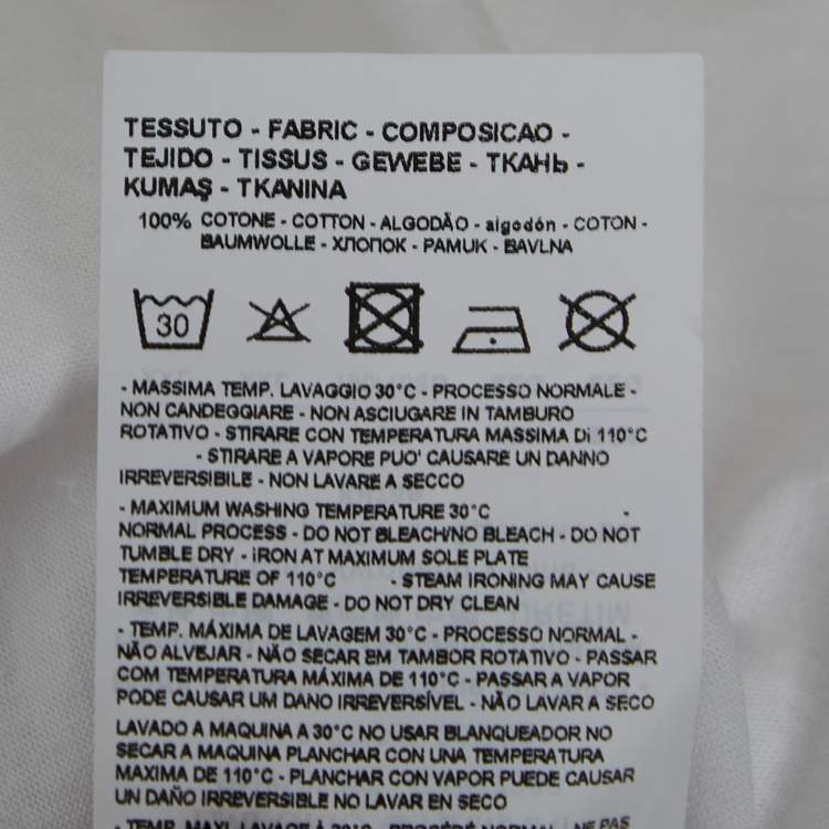 Pre Owned Emporio Armani White Logo Print Cotton Crew Neck T-shirt XXL