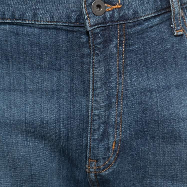 Pre Owned Emporio Armani Blue Denim Straight Fit Jeans XXL/Waist 39"