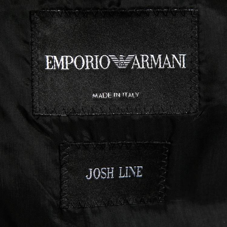 Pre Owned Emporio Armani Black Wool Josh Line Suit L