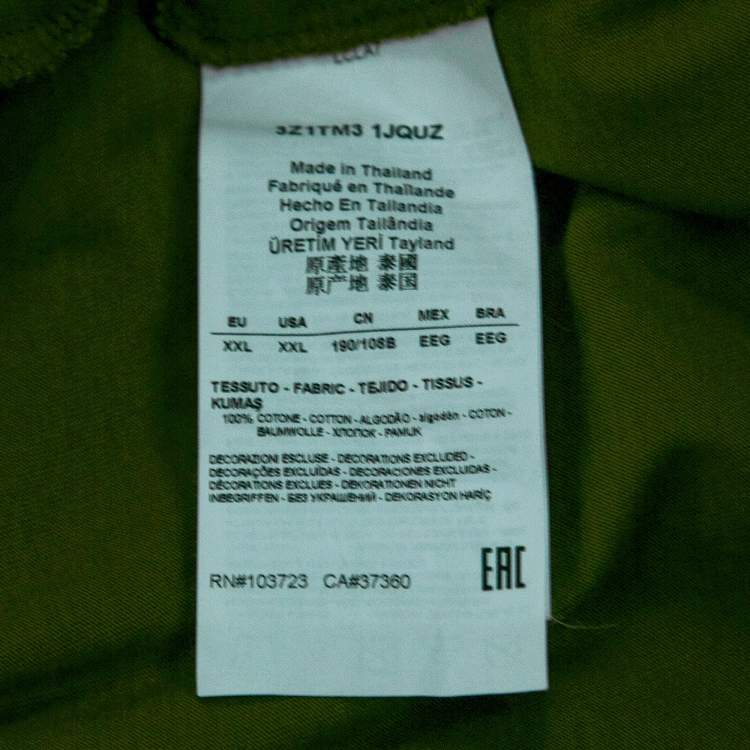 Pre Owned Emporio Armani Brown Power Print Cotton Crew Neck T-Shirt XXL