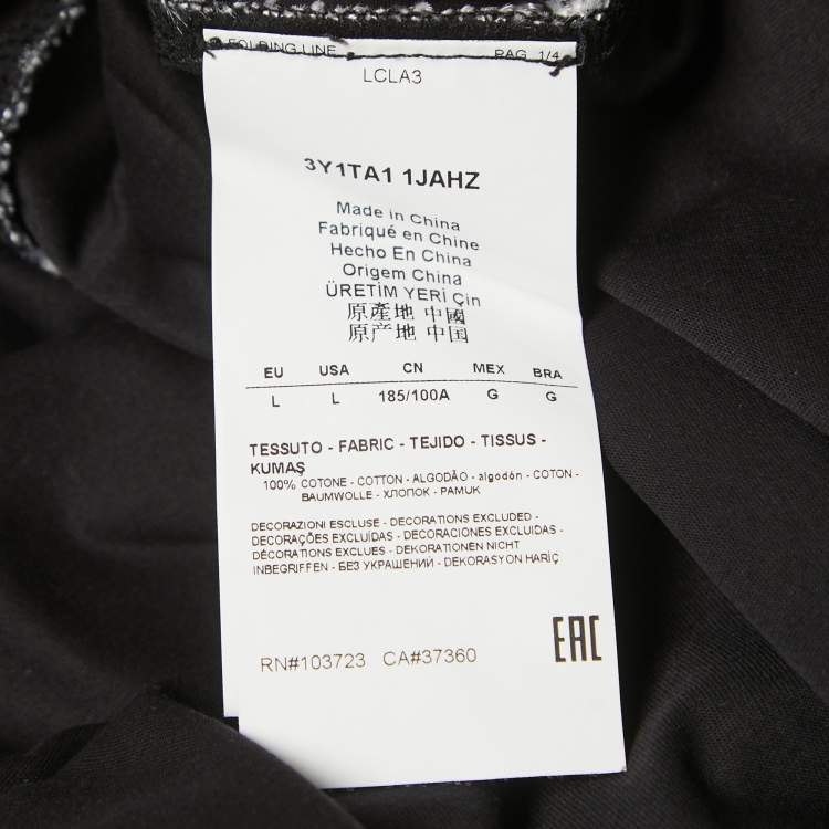 مملوكة مسبقًا Emporio Armani Black Cotton Crew Neck Half Sleeve T-Shirt L