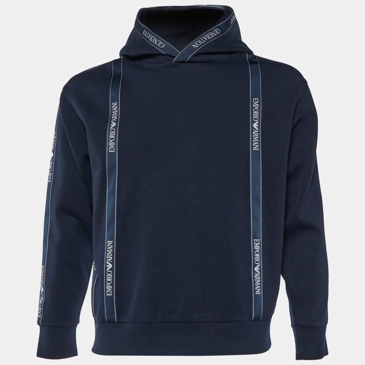 Emporio armani tape hoodie best sale