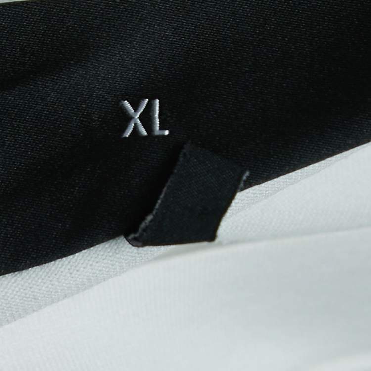 Pre Owned Emporio Armani White Logo Embroidered Cotton Box Fit T-Shirt XL