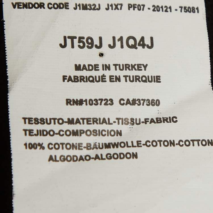 مملوكة مسبقًا Emporio Armani Black Cotton Knit V-Neck Sweater M