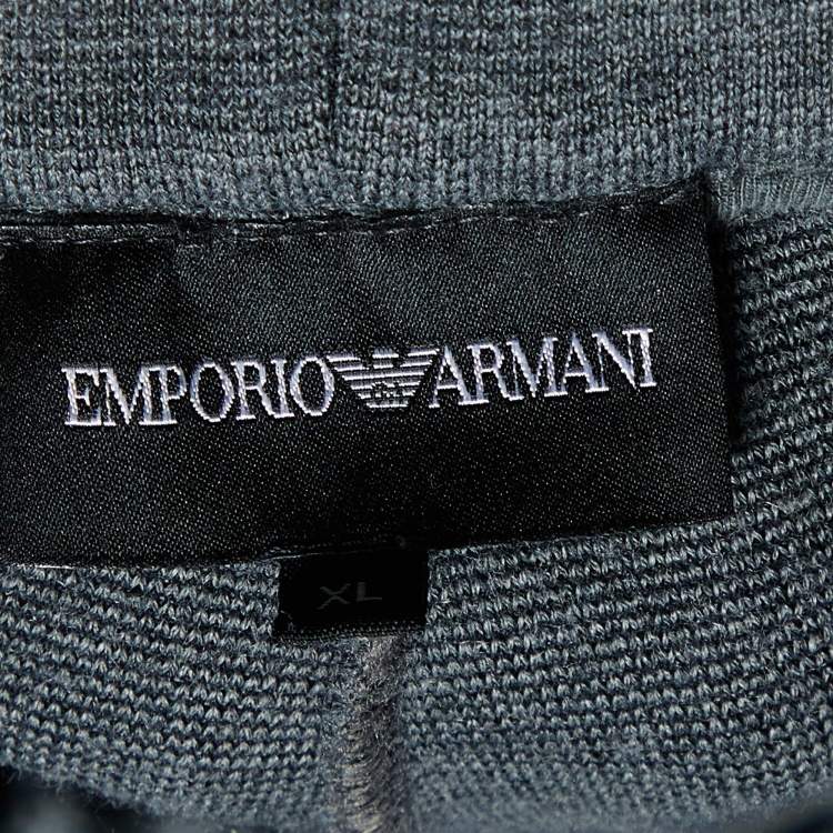 Pre Owned Emporio Armani Grey Knit Jogger Pants XL