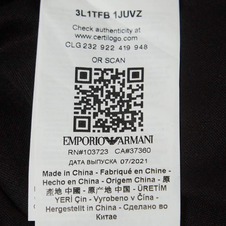 Pre Owned Emporio Armani Black r-EAcreate Logo Print Tencel Crew Neck T-Shirt L