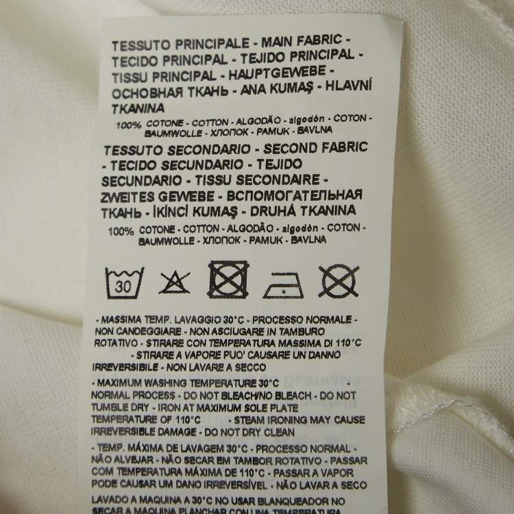 Pre Owned Emporio Armani White r-EAcreate Logo Intarsia Cotton Crew Neck T-Shirt L