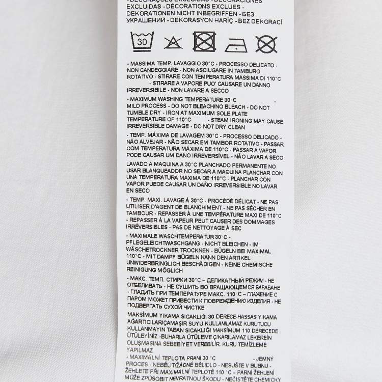 Pre Owned Emporio Armani White Logo Print Cotton Crew Neck T-Shirt L