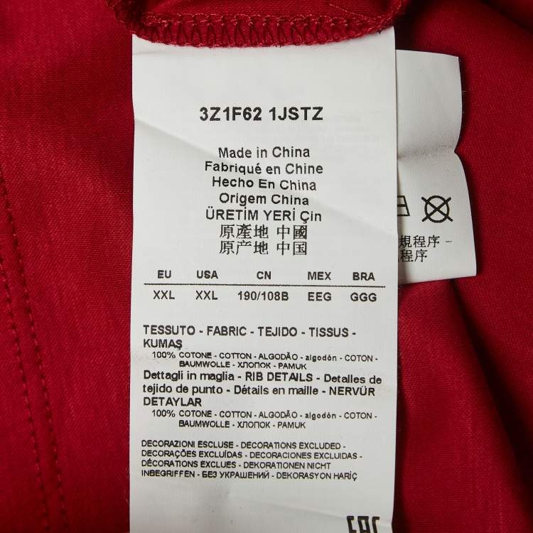 Pre Owned Emporio Armani Red Cotton Knit Polo T-Shirt XXL