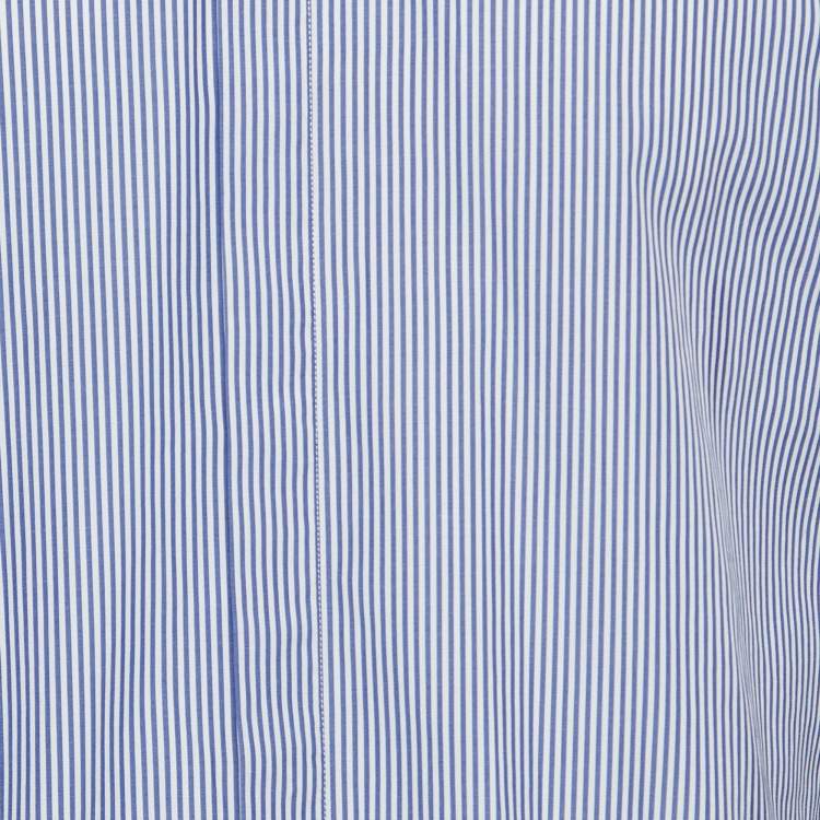 مملوكة مسبقًا Emporio Armani Blue Striped Cotton Blend Button Front Shirt L