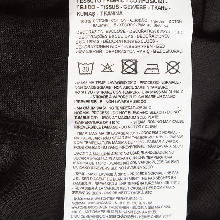 مملوكة مسبقًا Emporio Armani Black Logo Printed Cotton Knit Crew Neck T-Shirt XS