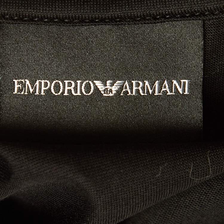 مملوكة مسبقًا Emporio Armani Black Logo Printed Cotton Knit Crew Neck T-Shirt XS